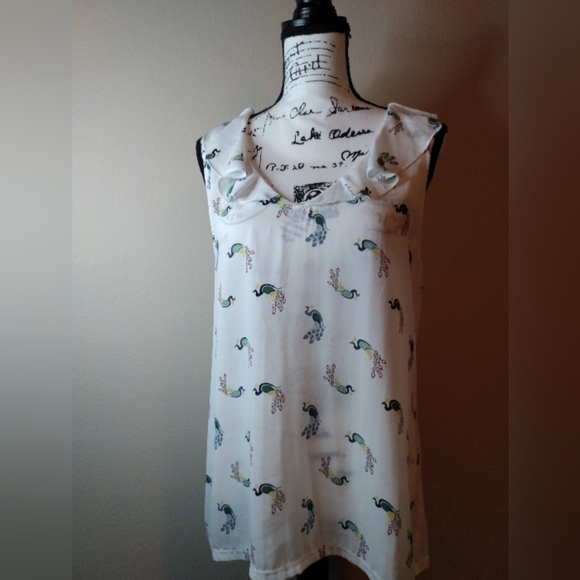 LOFT Tops - Loft blouse with peacock's